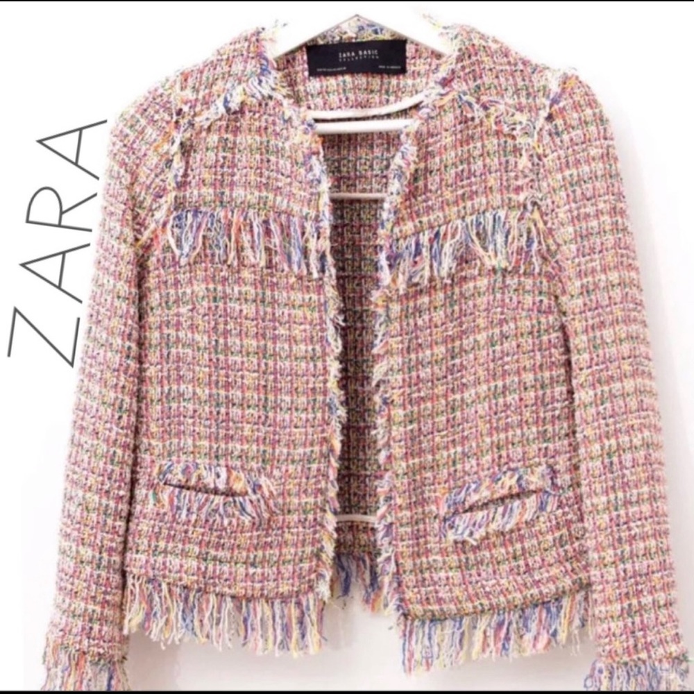 Zara Confetti Fringe Blazer